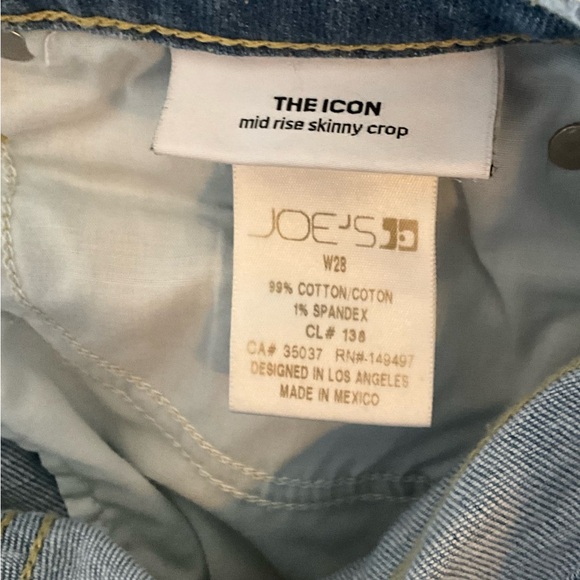 Joe’s Jeans THE ICON Mid Rise Skinny Crop Denim Willow Wash TSMWLW5919 Size 28 - Picture 4 of 4